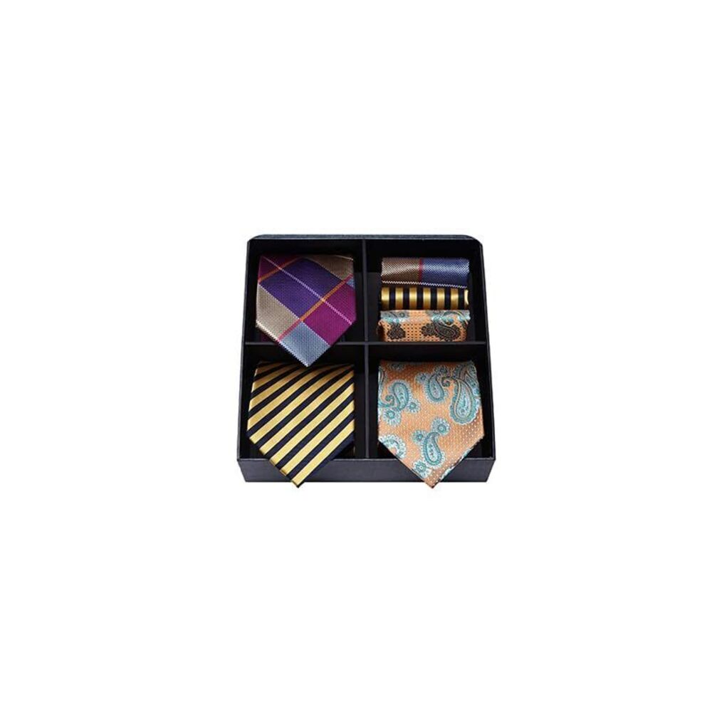 5801 Neckties Set Business Elegant Floral Ties and Pocket Square Classic